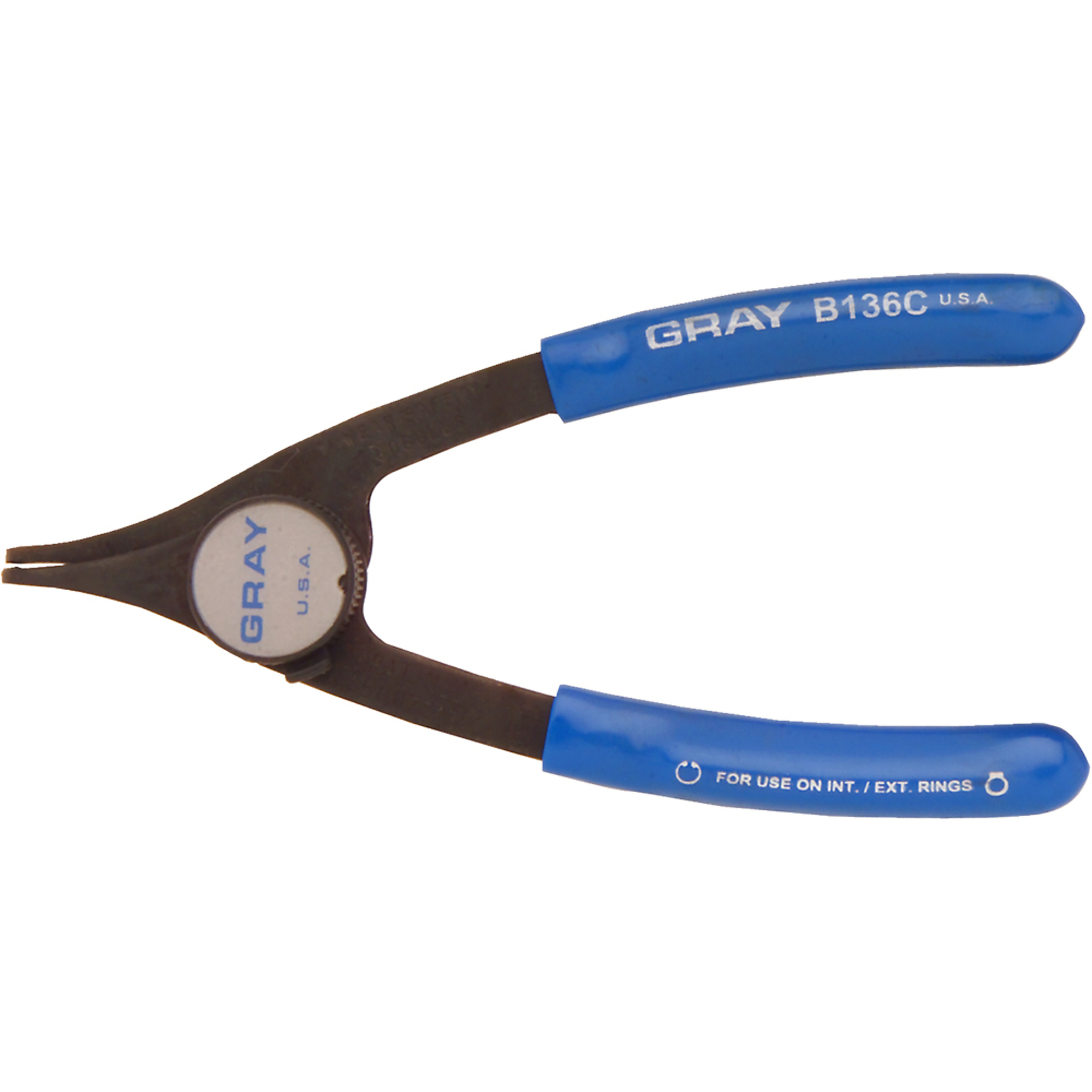 Gray Tools Convertible Retaining Ring Plier, 6" Long, .038" Tip, 90 Degree Tip Angle